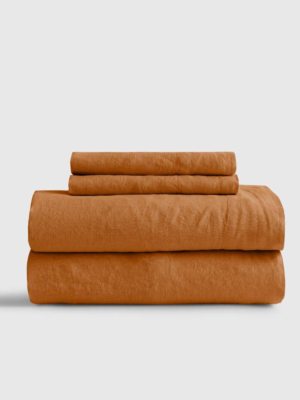 Quince Linen Sheet Set in Terracotta